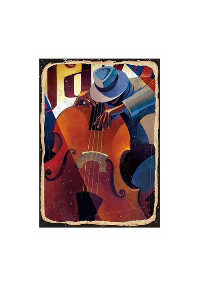 Bedeko Jazz Müzik Ve Konturbas Mdf Poster 50 Cm X 70 Cm