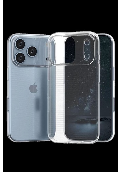 Apple İphone 17 Pro Max Lüx Şeffaf Silikon - Şeffaf