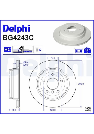 Bmw X1 E84 20i Xd 2.0 2011-2015 Delphi Arka Disk Takım