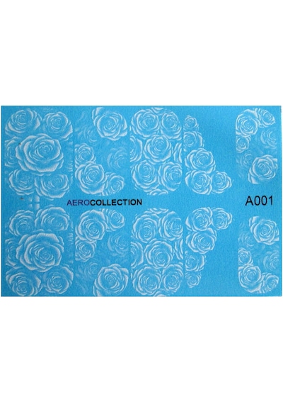 Beyaz Gül Tırnak Dövme Nail Art Tırnak Sticker A001