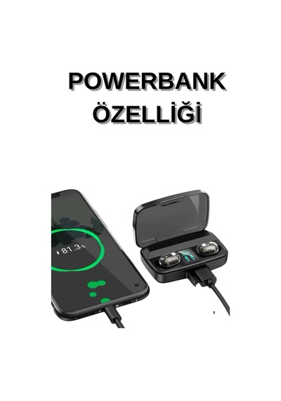 Dijital Göstergeli Bluetooth Kulaklık Kablosuz Tws Stereo Bluetooth 5.0 Çok Renkli 02456496