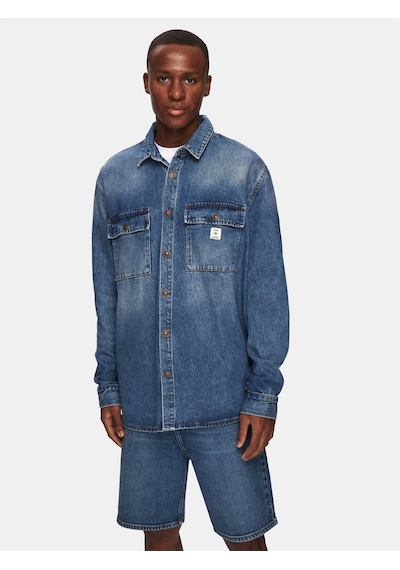 Ltb Steven Oversize Orta Mavi Jean Gömlek Orta Mavi L