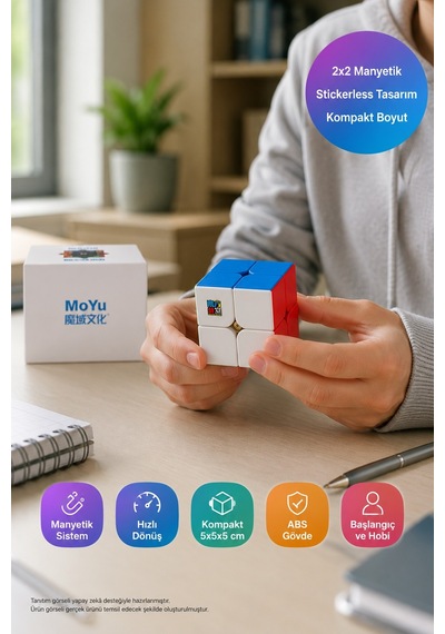 Moyu 2x2 Manyetik Zeka Küpü Stickerless Speed Cube Moyu Rs2m Akıcı Dönüşlü Kompakt Hobi Küpü