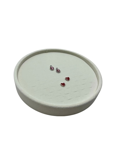 Silindir Model Süet Kumaş Gri Renk 20/20 Cm Batırmalı Küpe-piercing Tablası Krem