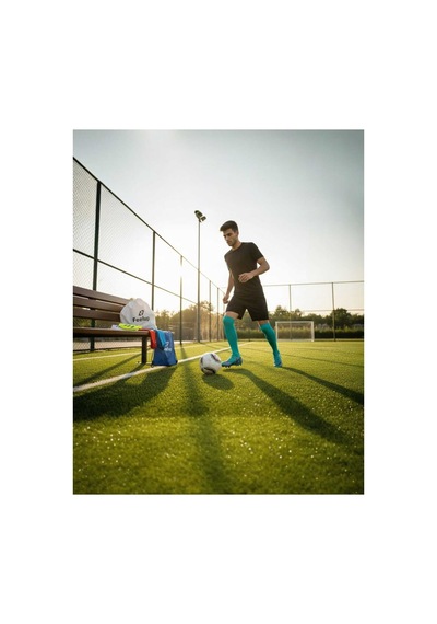 Football Laliga Pro Krampon 3'lü Set+çanta+çorap+tekmelik Mavi