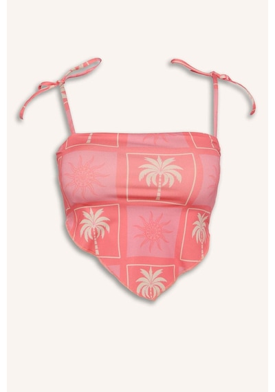 Defacto Regular Fıt Dijital Baskılı Mercan Bikini Üstü I2150ax26hsrd116 Kırmızı-rd116