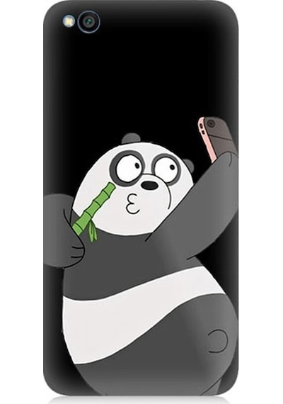 Xiaomi Redmi Go Uyumlu Selfie Çeken Panda Desenli Silikon Kılıf