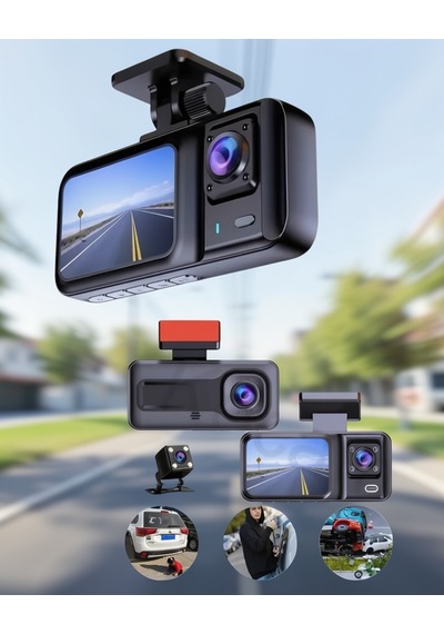 Sürüş Kaydedici 3 Kameralı 1080p Full Hd Uuczzzdvraraçiçikameraaa4