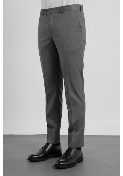 İmza Siyah - Bej Yan Cep Kendinden Desenli Comfort Fit Classic Pantolon 1003255177