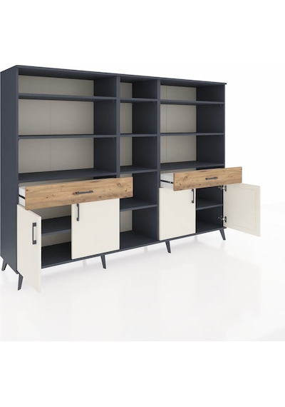 Hyperion Dolap 12 Raflı 2 Çekmeceli 4 Kapaklı 220x44x163 Antrasit Antrasit-aytaşı/çam Hyperion Dolap 12 Raflı 2 Çekmeceli 4 Kapaklı 220x44x163 Antrasit Antrasit-aytaşı/çam