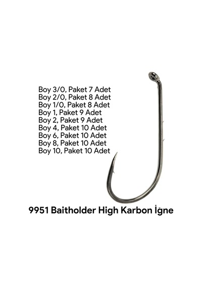 Shogun 9951 Baitholder İğne No:6 Pakette 10 Adet No:6