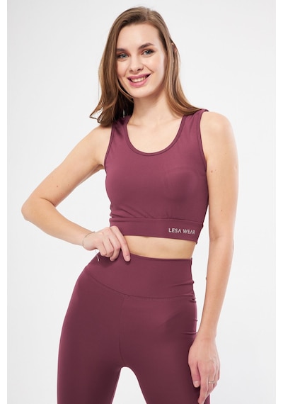 Lesa Wear Halter Yaka Spor Sütyeni Crop Top Gülkurusu