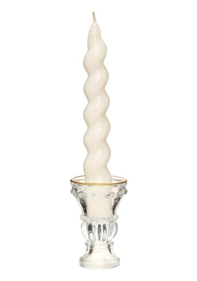 Yılbaşı 2'li Twirl Glow Beyaz Şamdan Mum Seti 18 Cm Genel
