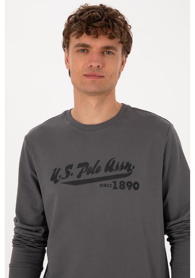 U.S. Polo Assn. Erkek Bisiklet Yaka Regular Fit Gri İnce Sweatshirt 50316315-VR024