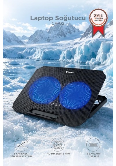 Özel Üretim Donanım Ürün Sistem Laptop Soğutucu Çift Fanlı Cf02