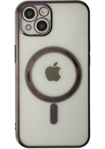 Cosmotex Newface Apple, Uyumlu iPhone 14 Plus Kılıf Magneticsafe Lazer Silikon - Siyah