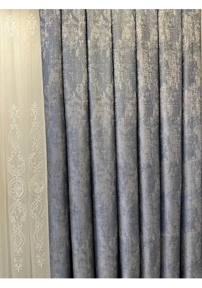 Nivemeshome Pera V-5502 1/3 Sık Pileli Fon Perde Apm MAvi