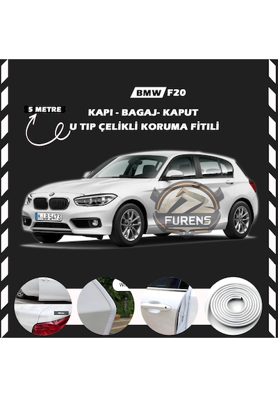 Bmw F20 Oto Araç Kapı Koruma Fitili 5 Metre Parlak Beyaz Renk