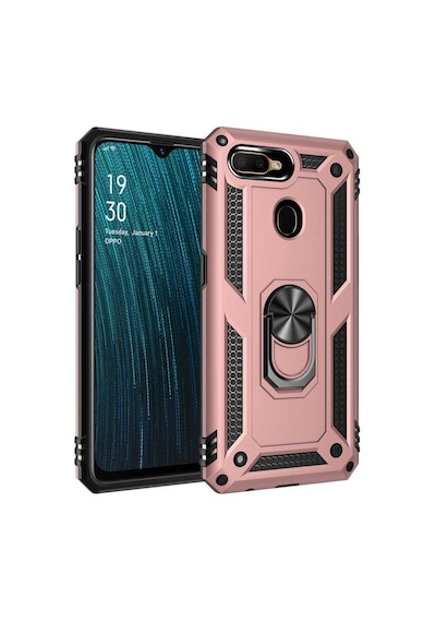 Oppo A12 Kılıf Zore Vega Yüzüklü Standlı Zırh Kılıf