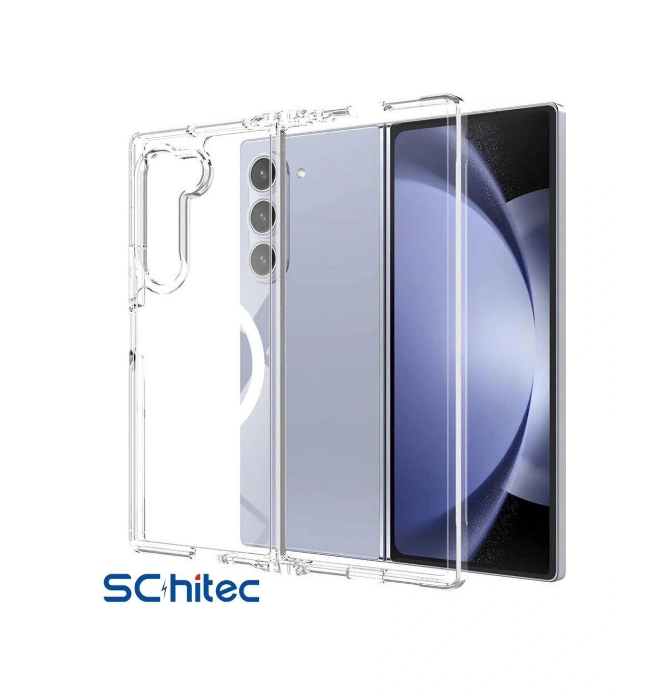 Schitec Samsung Galaxy Uyumlu Z Fold 6 Magsafe Özellikli Şeffaf Kılıf Apple