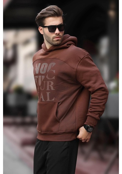 Madmext Acı Kahverengi Baskılı Kapüşonlu Cep Detaylı Erkek Sweatshirt 7062 Acı Kahverengi Madmext Acı Kahverengi Baskılı Kapüşonlu Cep Detaylı Erkek Sweatshirt 7062 Acı Kahverengi