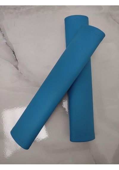 Mavi Suni Deri Emniyet Kemeri Kılıfı, Su Geçirmez Vinyllex Deri, 28x6 Cm, 2 Adet