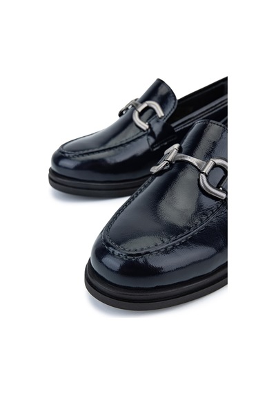 Tamer Tanca Kadın Hakiki Deri Lacivert Loafer Ayakkabı 899 26101 Bn Ayk Sk25-26 Lacı Rgn