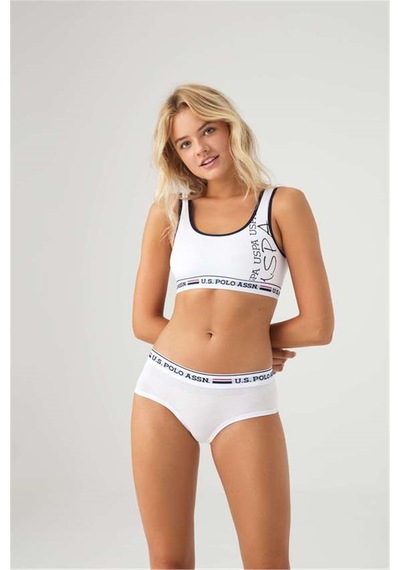 U.S. Polo Assn. U.s Polo Assn. 66255 Kadın Büstiyer Şort Takım-beyaz Beyaz