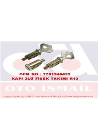MITA 2212021 KAPI KİLİDİ TAKIM 3 LÜ R12 FISEK