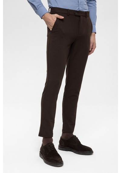 Antioch Erkek Aksesuar Detaylı Slim Fit Pantolon Kahve