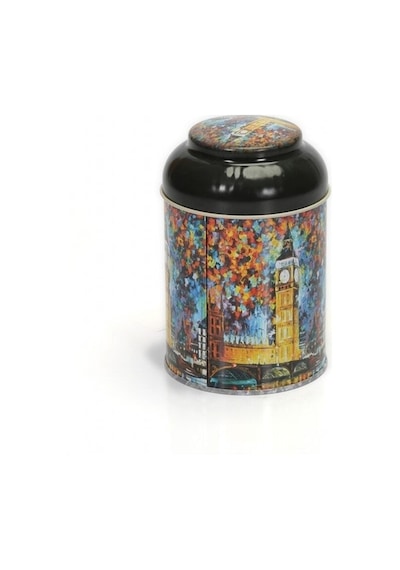 Afremov Big Ban Desenli Yuvarlak Metal Kutu, 9 X 11 Cm, 0.6 Lt