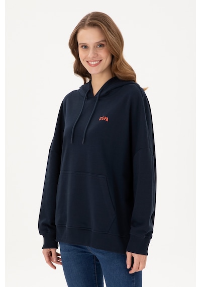 U.S. Polo Assn. Kadın Lacivert Kapüşonlu Basic  Sweatshirt 50297324-VR033