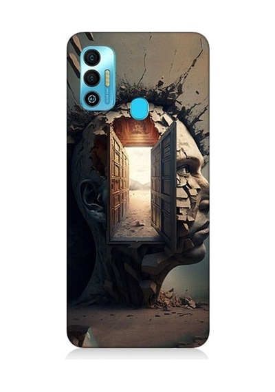 Tecno Spark 7t Uyumlu İnsan Beyni Ve Hayali Desenli Silikon Kılıf