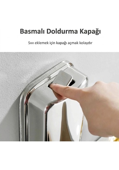 Sabunluk Sıvı Sabunluk Duvara Montaj 800 Ml Ss304 Paslanmaz Çelik Renk Krom