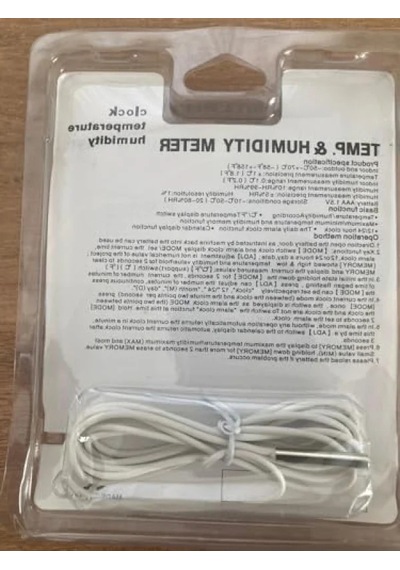 Kablolu Termometre Ve Nem Ölçer, Geniş Lcd Ekran