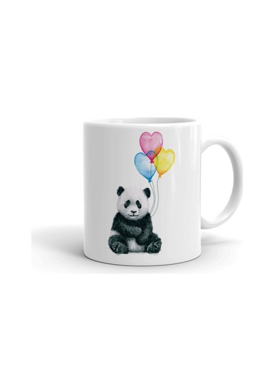 Panda Ve Balonlar Seramik İthal Porselen Seramik Kupa Bardak Çok Renkli