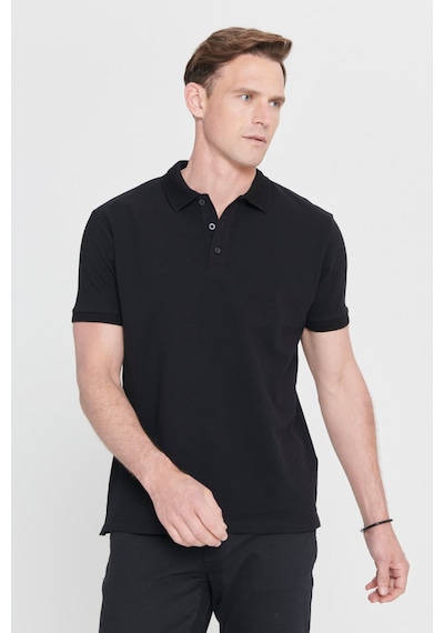 Ac&Co / Altınyıldız Classics Erkek Siyah Slim Fit Dar Kesim Polo Yaka Tişört 4A4820200001SyhXL Siyah