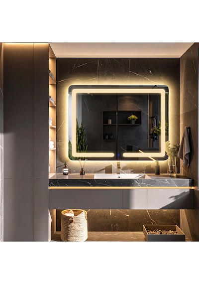 Linea Günışığı Kumlamalı Lavabo & Banyo Aynası Dokunmatik Sensörlü 80 X 60