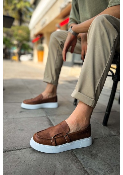 Roof Atelier Erkek Taba Kemer Tokalı Loafer Ayakkabı - 417 - Cbt Mancini Taba