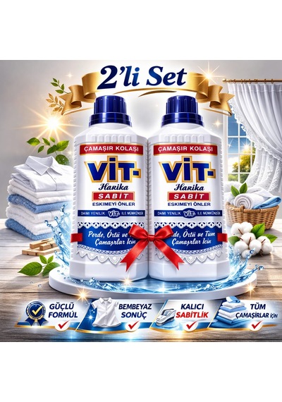 Vit - Çamaşır Kolası 500 Ml Perde Örtü Ve Tüm Çamaşırlarda Eskimeyi Önler 500 ML