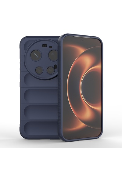 Xiaomi 17 Ultra Kılıf Kamera Korumalı Darbe Emici Esnek Oyuklu Arka Yüzey Tasarımlı Silikon Kapak Lacivert