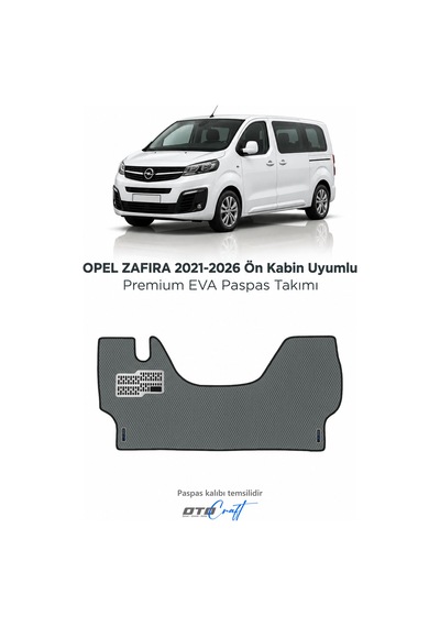 Otocraft Opel Zafira 2021-2026 Uyumlu Füme 3d Havuzlu Eva Ön Kabin Paspası Tek Parça Araca Özel