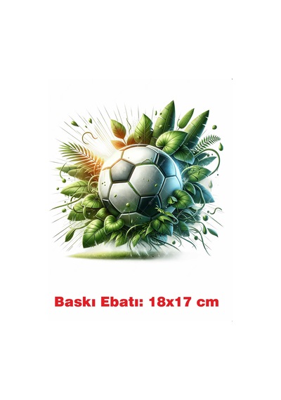Futbol Topu Temalı Ütü İle Yapışan Tekstil Kumaş Tişört Dtf Baskı 3573