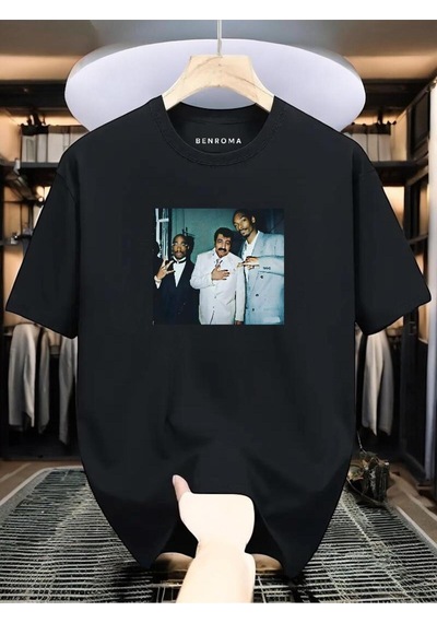 Müslüm Baskılı Oversize Siyah T-shirt SIYAH