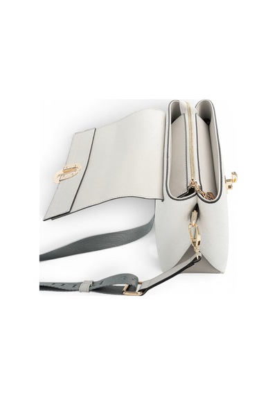 Silver & Polo Silver Polo Beyaz - A.gri Logolu Kadın Çapraz Çanta Sp1287