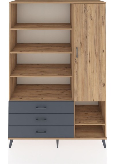Hyperion Dolap 9 Raflı 3 Çekmeceli Tek Kapaklı 132x44x195 Çam-çam/antrasit Atlas Çam/antrasıt Hyperion Dolap 9 Raflı 3 Çekmeceli Tek Kapaklı 132x44x195 Çam-çam/antrasit Atlas Çam/antrasıt