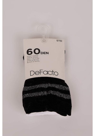 DeFacto Kadın Simli Çember Desenli 2'li 60 Denye Premium Soket Çorap D7729AXNSKR1 DeFacto Kadın Simli Çember Desenli 2'li 60 Denye Premium Soket Çorap D7729AXNSKR1