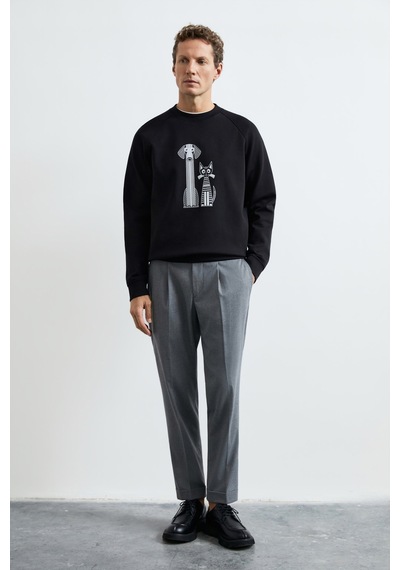 Lufian Alfred Erkek Sweatshirt Siyah Siyah 112030203100100