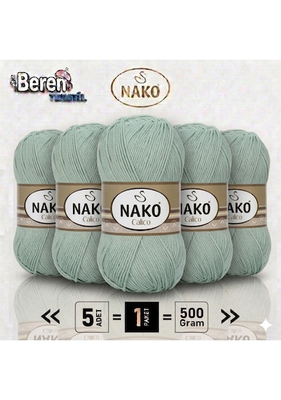 Calico-mint 10331- 5'li Paket - 100gr/240m - El Örgü İpi - Amigurimi-hırka- Kazak- Şal-bebek İpi