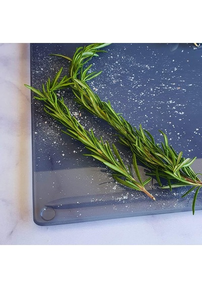 Decorıta Kanallı Cam Kesme Tahtası - Cam Kesme Tablası Füme Cam, 25cm X 35cm
